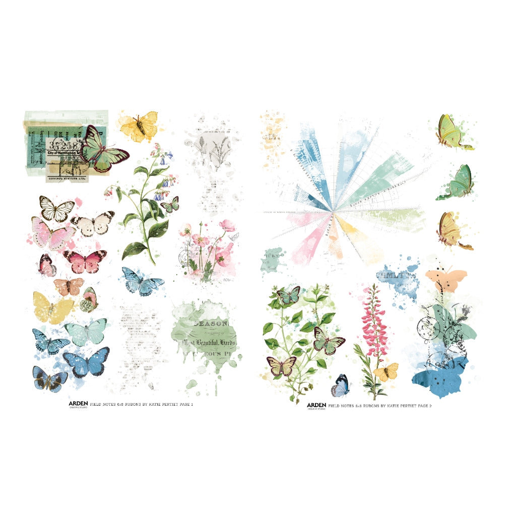 Arden Creative Studio Field Notes 6in x 8in Rub-On Transfer Set