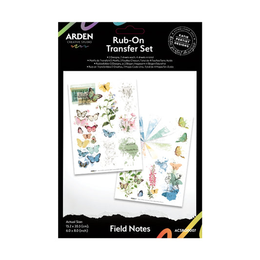 Arden Creative Studio Field Notes 6in x 8in Rub-On Transfer Set