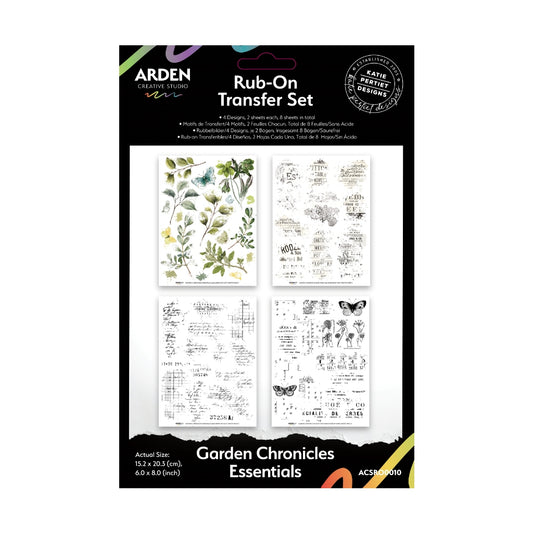 Arden Creative Studio Garden Chronicles Essentials 6in x 8in Rub-On Transfer Set