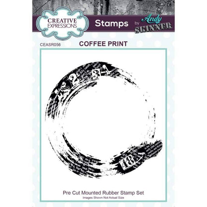 Coffee Print 2.9 in x 2.9 in Rubber Stamp