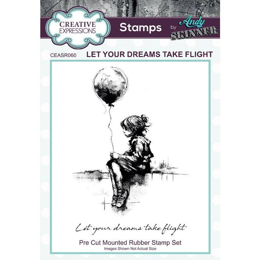 Let Your Dreams Take Flight 3.5 in x 5.25 in Pre Cut Rubber Stamp