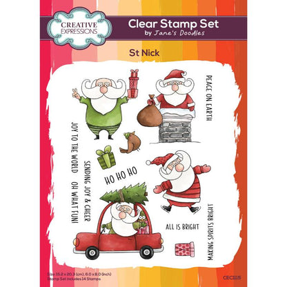 Jane’s Doodles St Nick 6 in x 8 in Clear Stamp Set