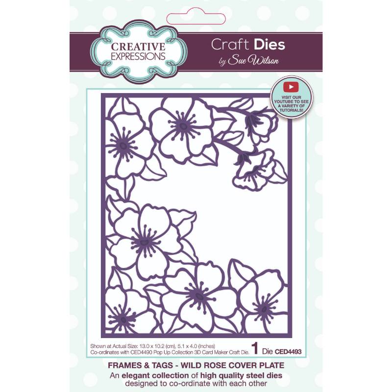 Sue Wilson Frames & Tags Wild Rose Cover Plate Craft Die