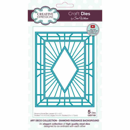 Sue Wilson Art Deco Diamond Radiance Background Craft Die