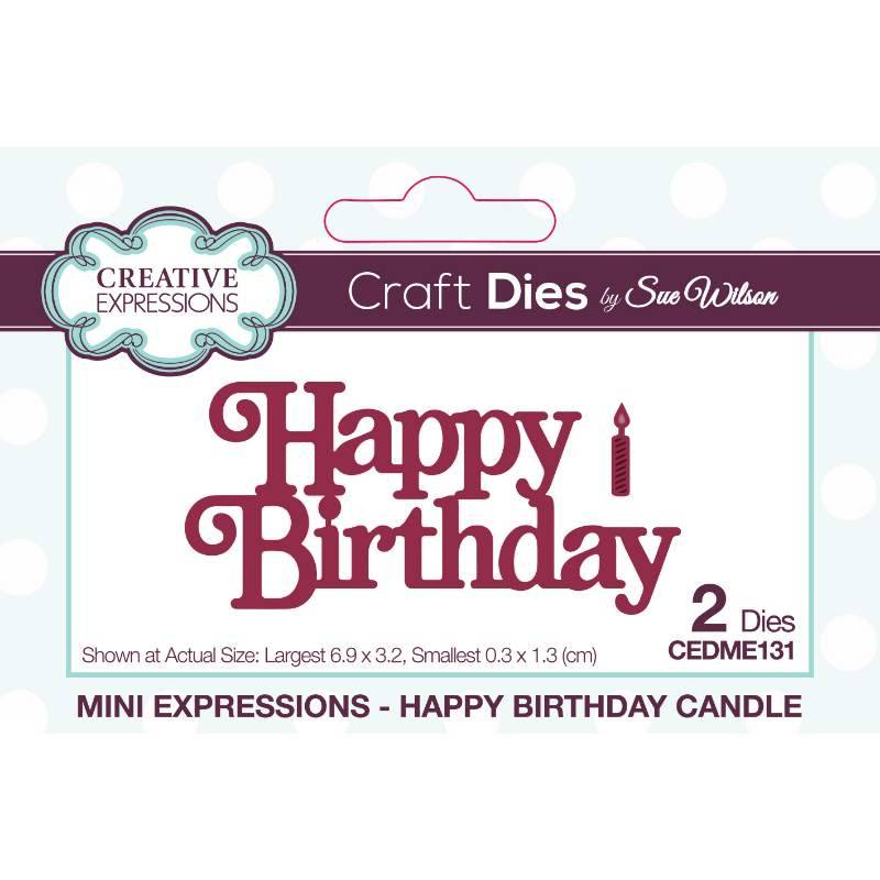 Sue Wilson Mini Expressions Happy Birthday Candle Craft Die