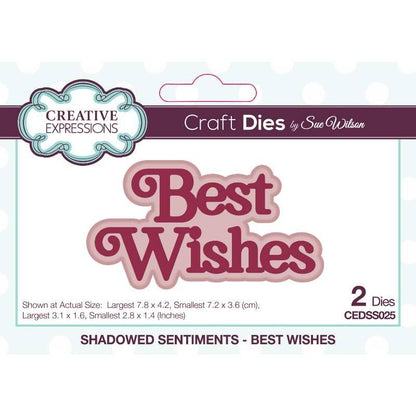 Sue Wilson Shadowed Sentiments Best Wishes Craft Die