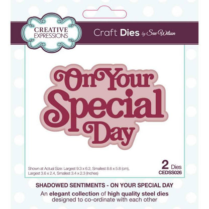 Sue Wilson Shadowed Sentiments On Your Special Day Craft Die