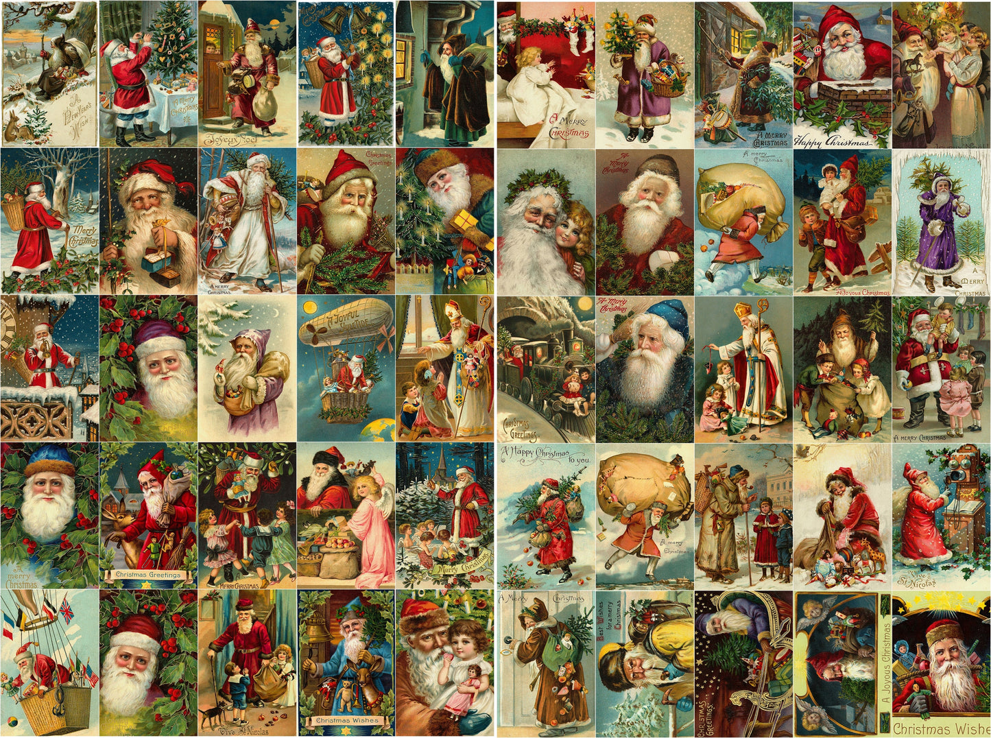 Christmas Vintage Postcards - Digital Download