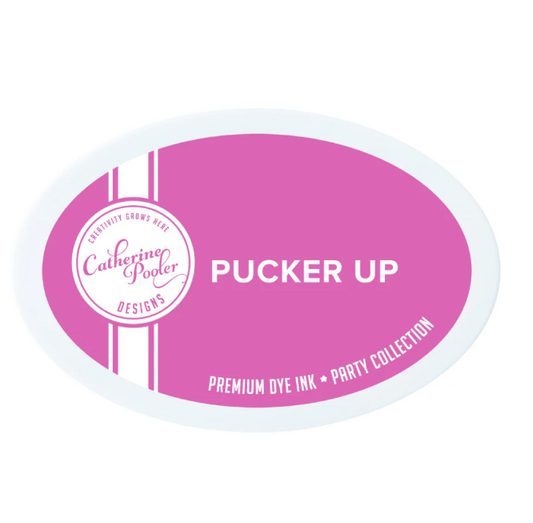 Pink ink pad with 'Catherine Pooler Designs' branding on a white background