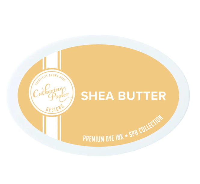Shea butter ink pad with 'Catherine Pooler Designs' branding on a white background