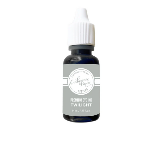 Bottle of Catherine Pooler Premium Dye Ink in Twilight color on a white background