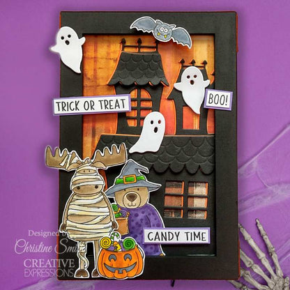 Jane's Doodles Halloween Trick Or Treat 4 in x 6 in Clear Stamp Set