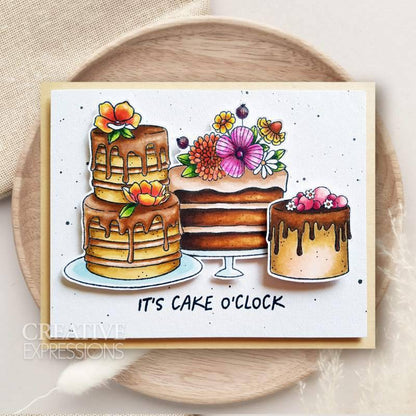 Jane’s Doodles It’s Cake O’Clock 6 in x 8 in Clear Stamp Set
