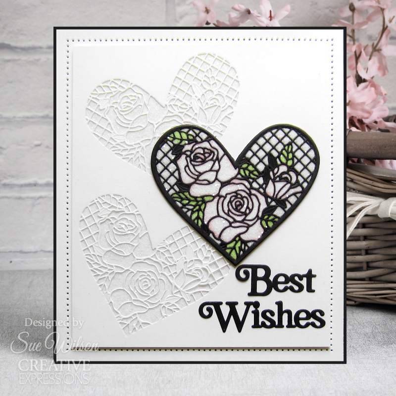 Sue Wilson Shadowed Sentiments Best Wishes Craft Die