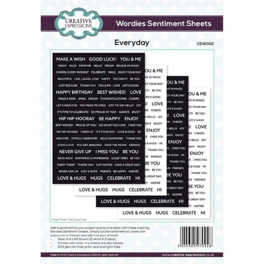 Wordies Sentiment Sheets – Everyday Pk 4