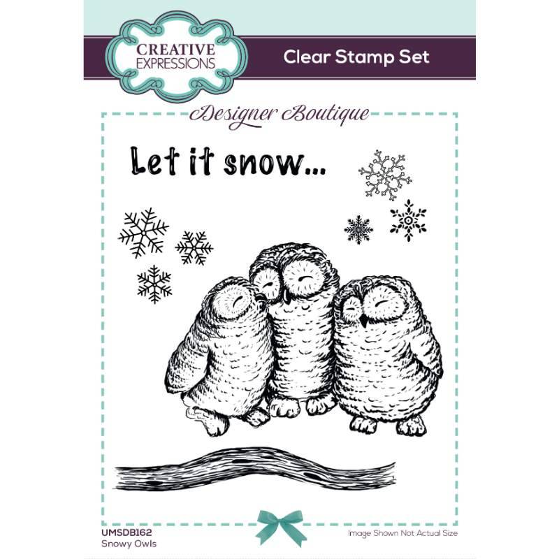 Designer Boutique Snowy Owls 4 in x 6 in Stamp Set
