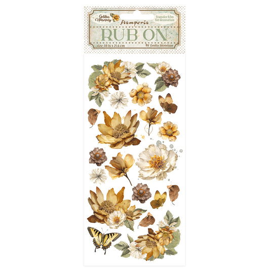 Golden Harmony flowers Rub-on