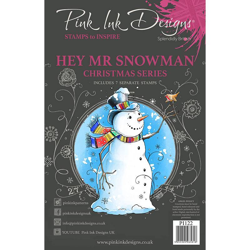 Hey Mr Snowman 6 in x 8 in Clear Stamp