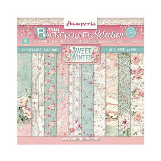 Sweet Winter Backgrounds - 8 x 8 Scrapbook Pad