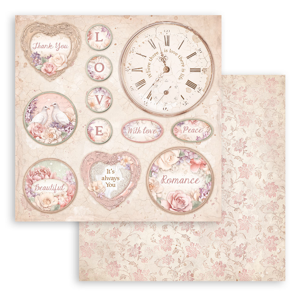 Romance Forever 8 x 8 pad - Stamperia