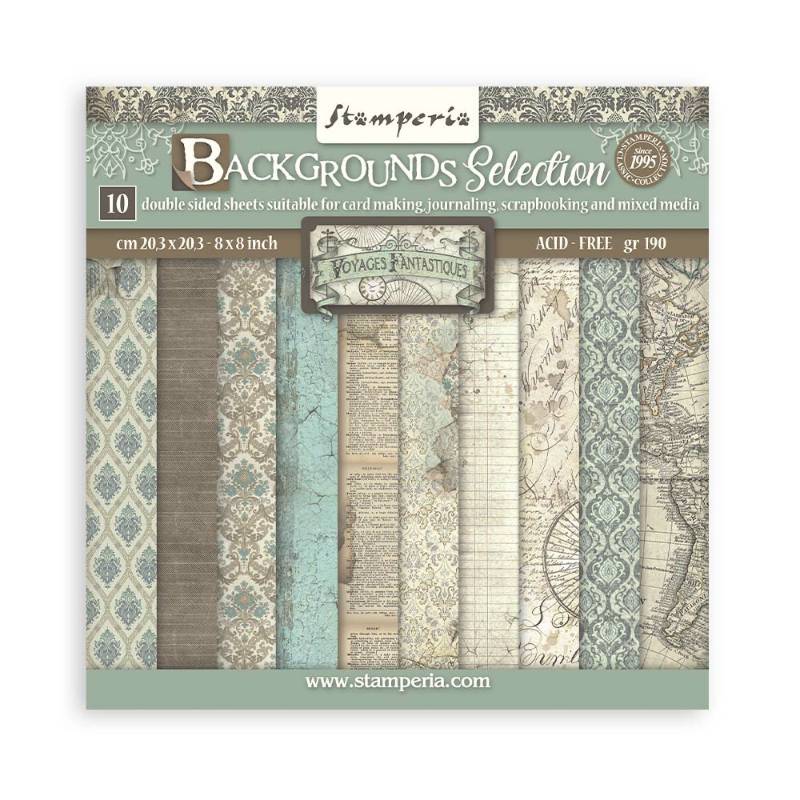 Voyages Fantastiques Backgrounds Selection 8" x 8" Scrapbook Pad