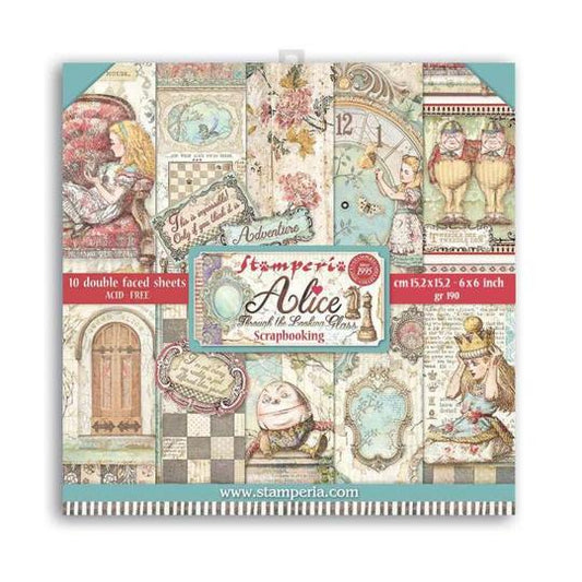 Alice Through the Looking Glass Scrapbook Pad 6 x 6
