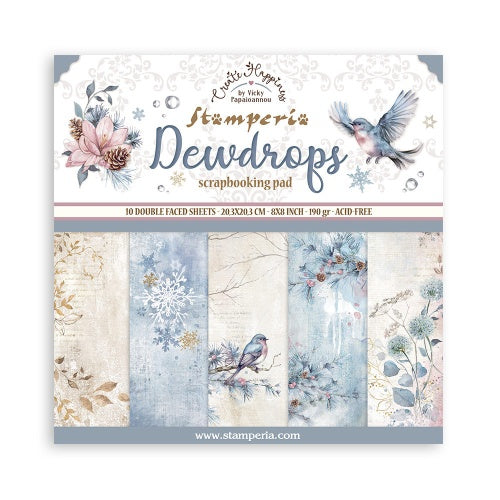 Create Happiness Dewdrops Scrapbooking Pad 10 sheets 8" X 8"