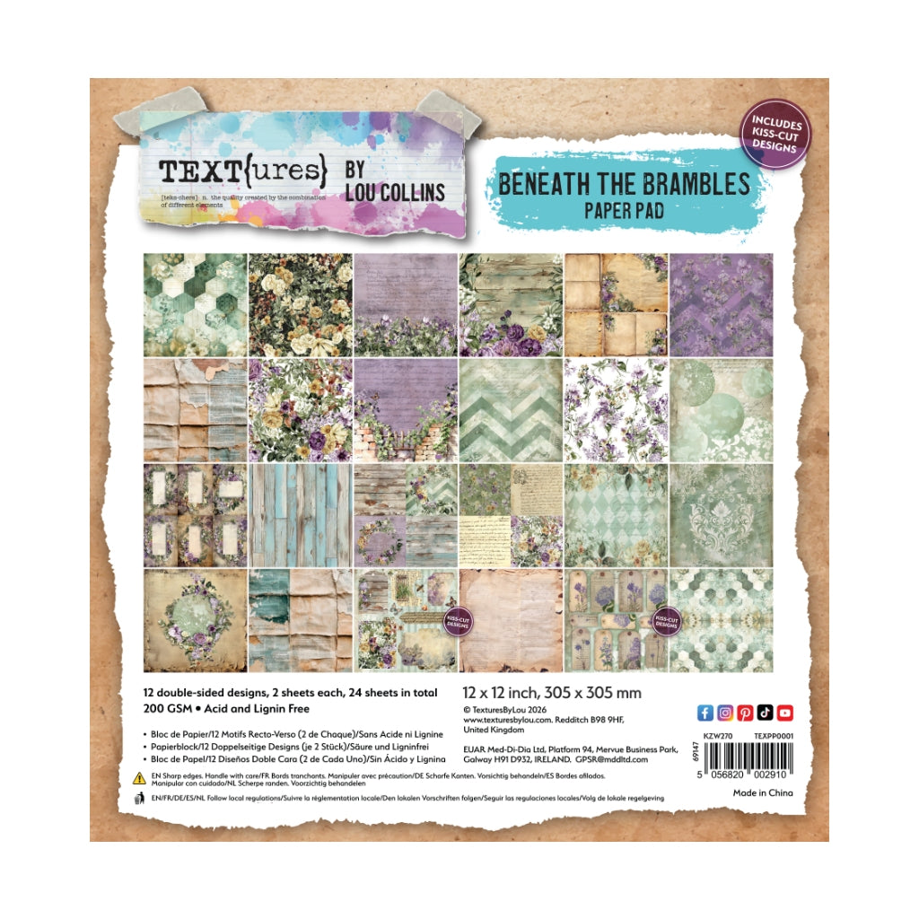 TEXT{ures} Beneath the Brambles 12in x 12in Paper Pad
