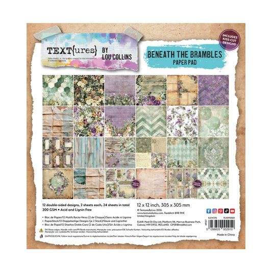 TEXT{ures} Beneath the Brambles 12in x 12in Paper Pad
