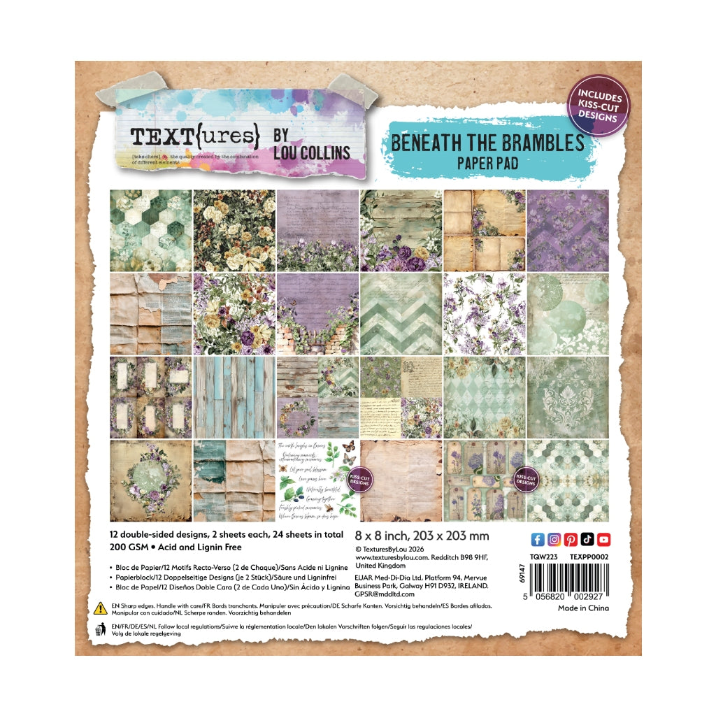 TEXT{ures} Beneath the Brambles 8in x 8in Paper Pad