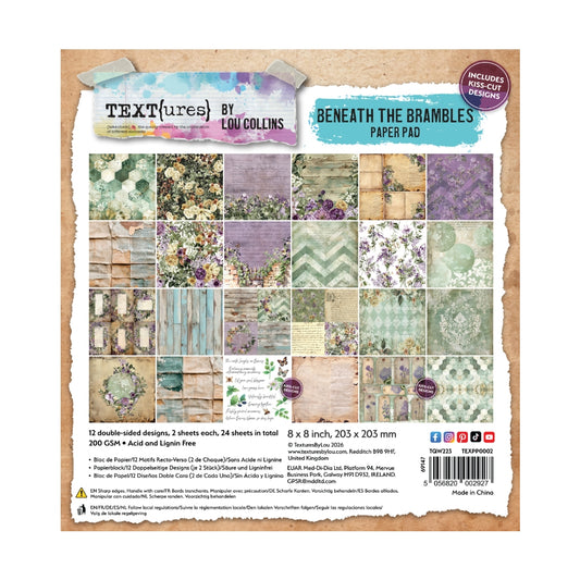 TEXT{ures} Beneath the Brambles 8in x 8in Paper Pad