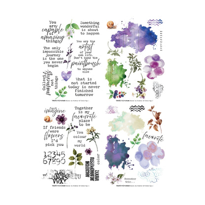 TEXT{ures} Beneath the Brambles 6in x 8in Rub-On Transfer Set