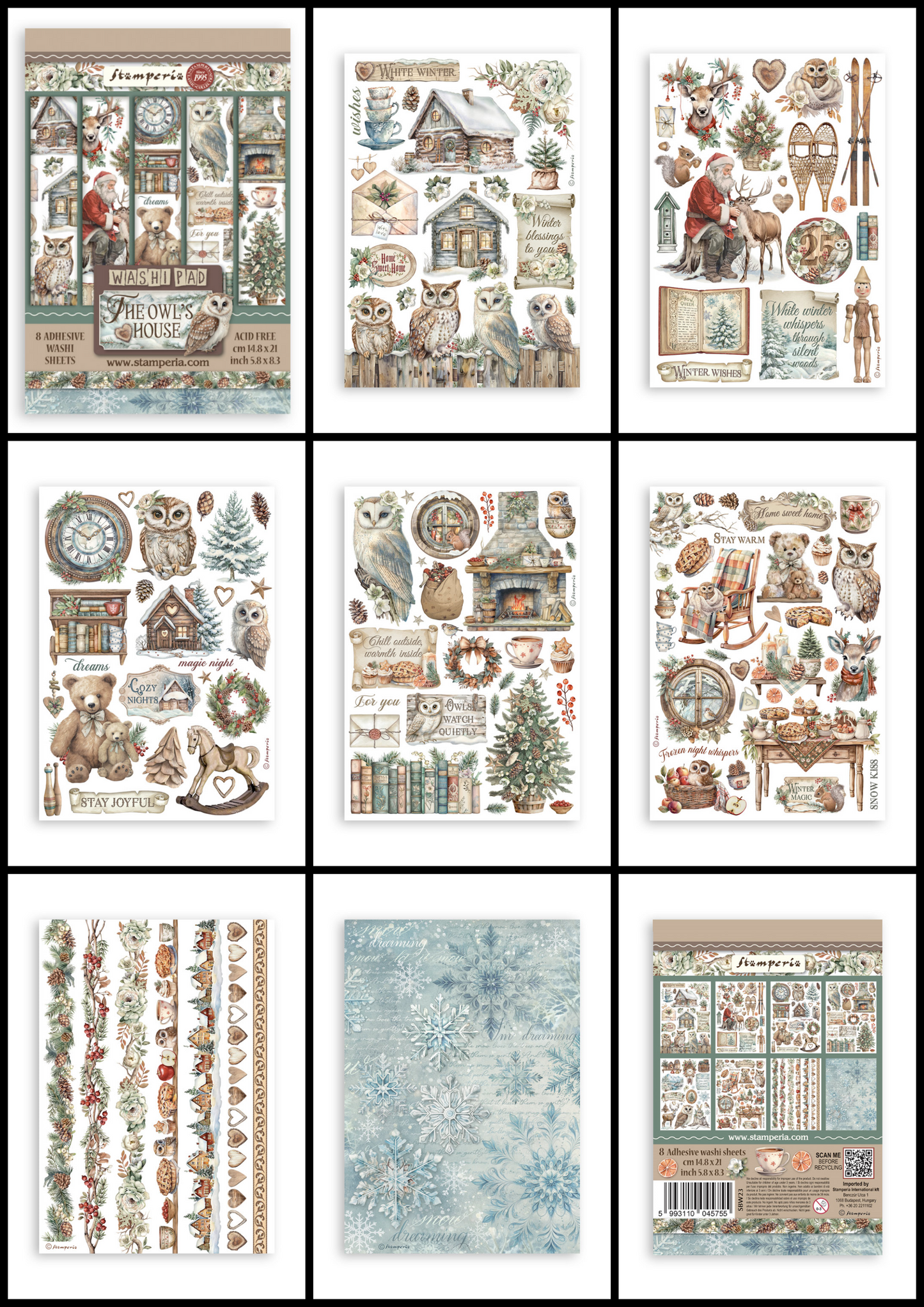 Washi pad 8 sheets A5 - The Owl's House