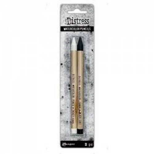 Ranger Tim Holtz Distress Watercolour Pencil 2 Pk. ( 1 Each of Picket Fence & Black Soot)