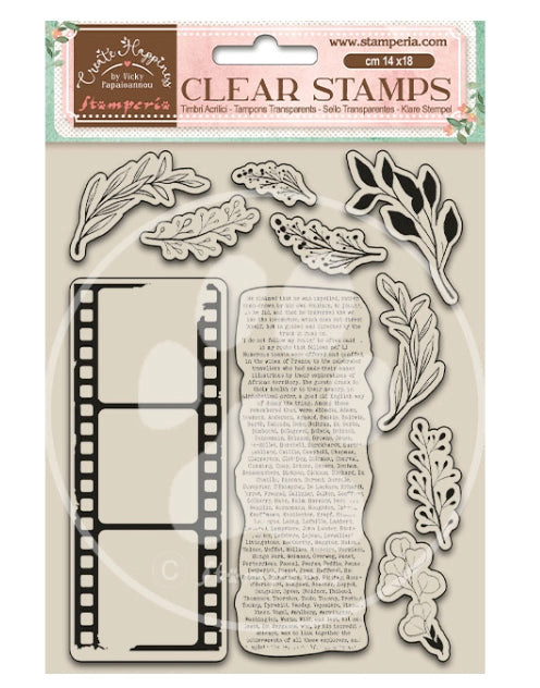 Create Happiness Stamp -  Leaves and Movie Film