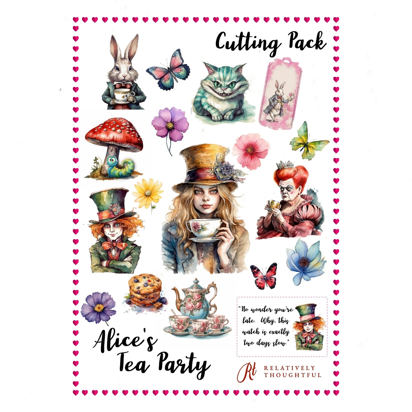 Alice's Tea Party - A4 Cutting Pages