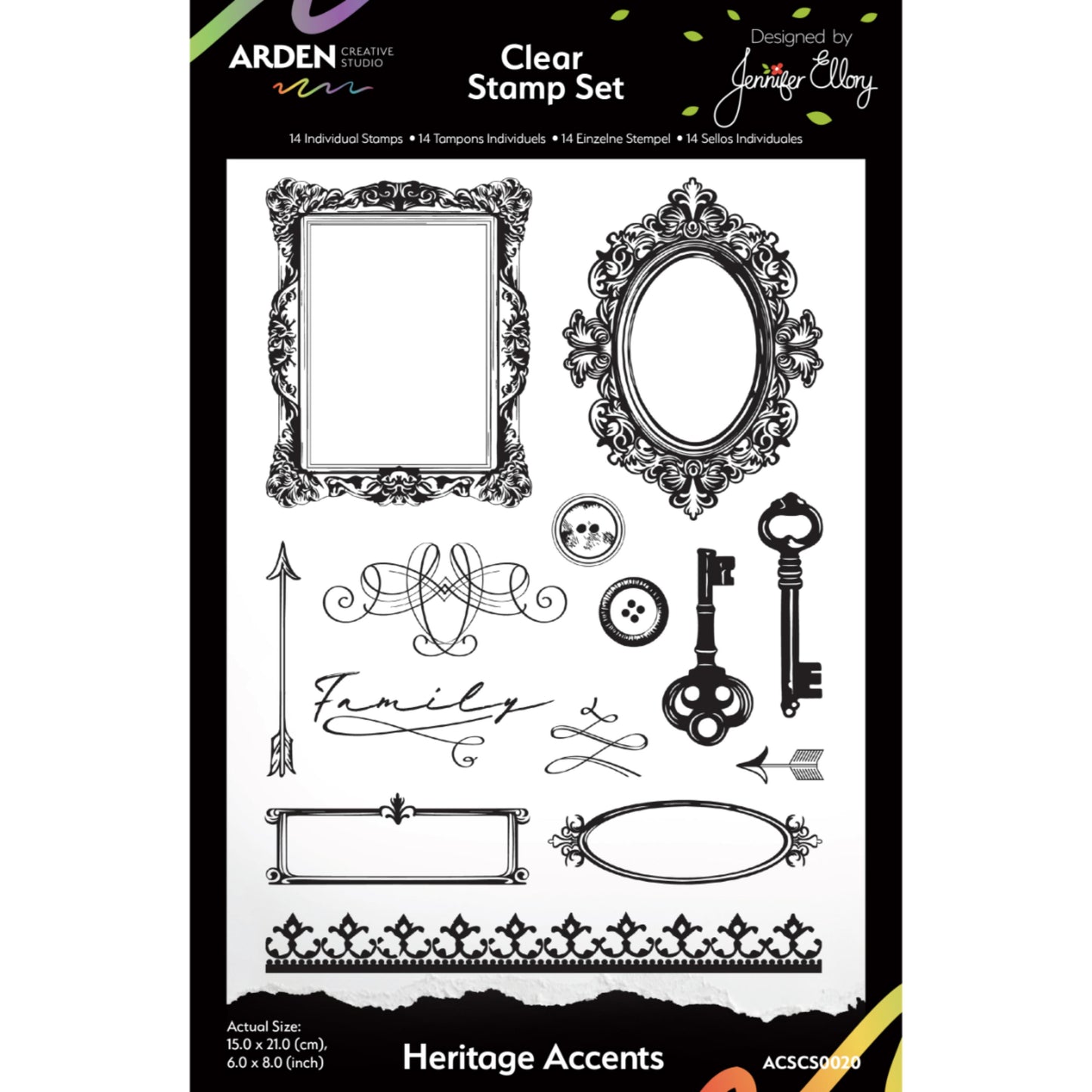 Heritage Accents 6in x 8in Clear Stamp Set