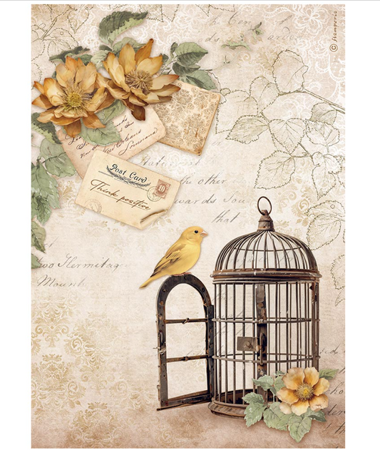 A4 Rice paper packed - Golden Harmony cage