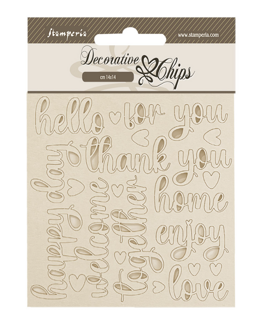 Decorative chips cm 14x14 - Golden Harmony writings