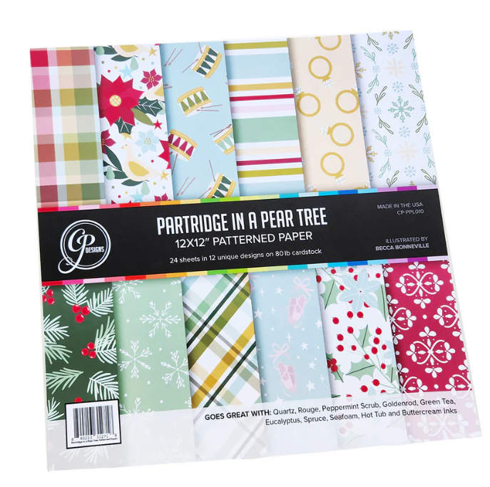 Partridge in a Pear Tree Patterned Paper 12 x 12