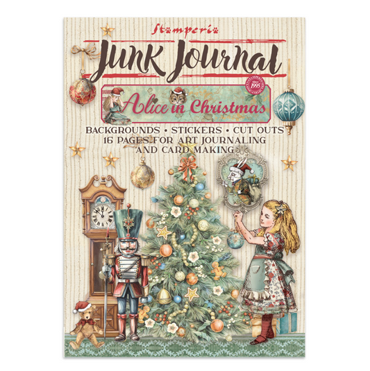 Alice in Christmas -Junk journal stickers, cut-outs, backgrounds