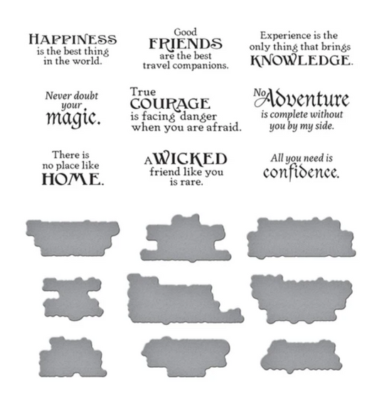 Wonder of Oz Sentiments BetterPress Plate & Die Set