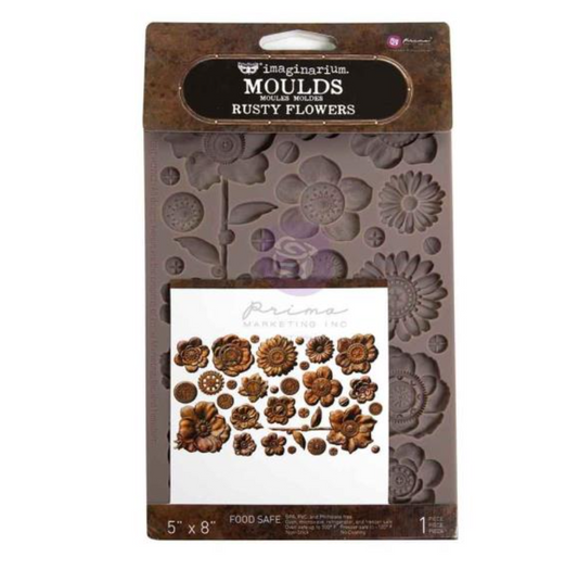 Finnabair Decor Moulds 5"x8"x8mm - Rusty Flowers