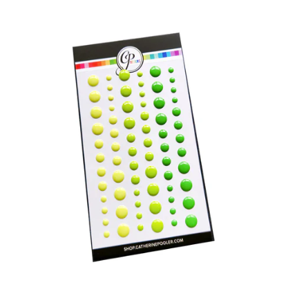 Party Yellow Greens Enamel Dots