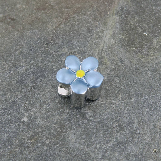 Forget Me Not Blue Flower Bracelet Charm Bead