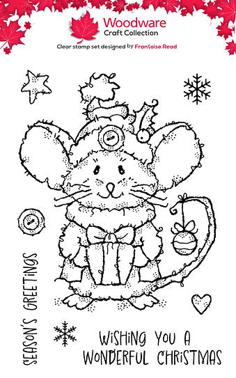 Woodware Mousy Gift A6 Clear Stamp Set by Françoise Read