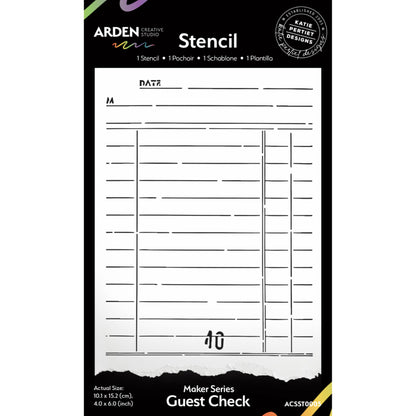 Maker Series Guest Check 4in x 6in Stencil