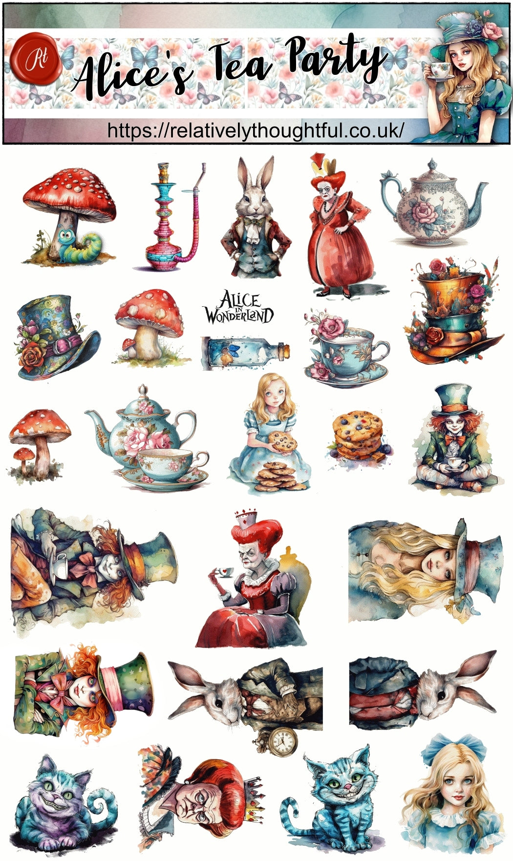 Alice's Tea Party - Fussy Cuts Pack