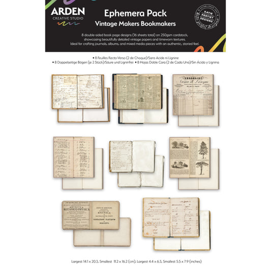 Arden Creative Studio Vintage Makers Bookmakers Ephemera Pack