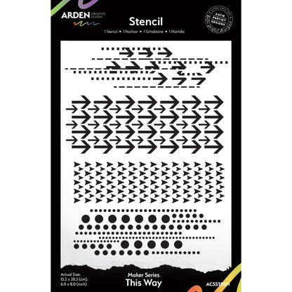 Arden Creative Studio Maker Series This Way  6in x 8in Stencil